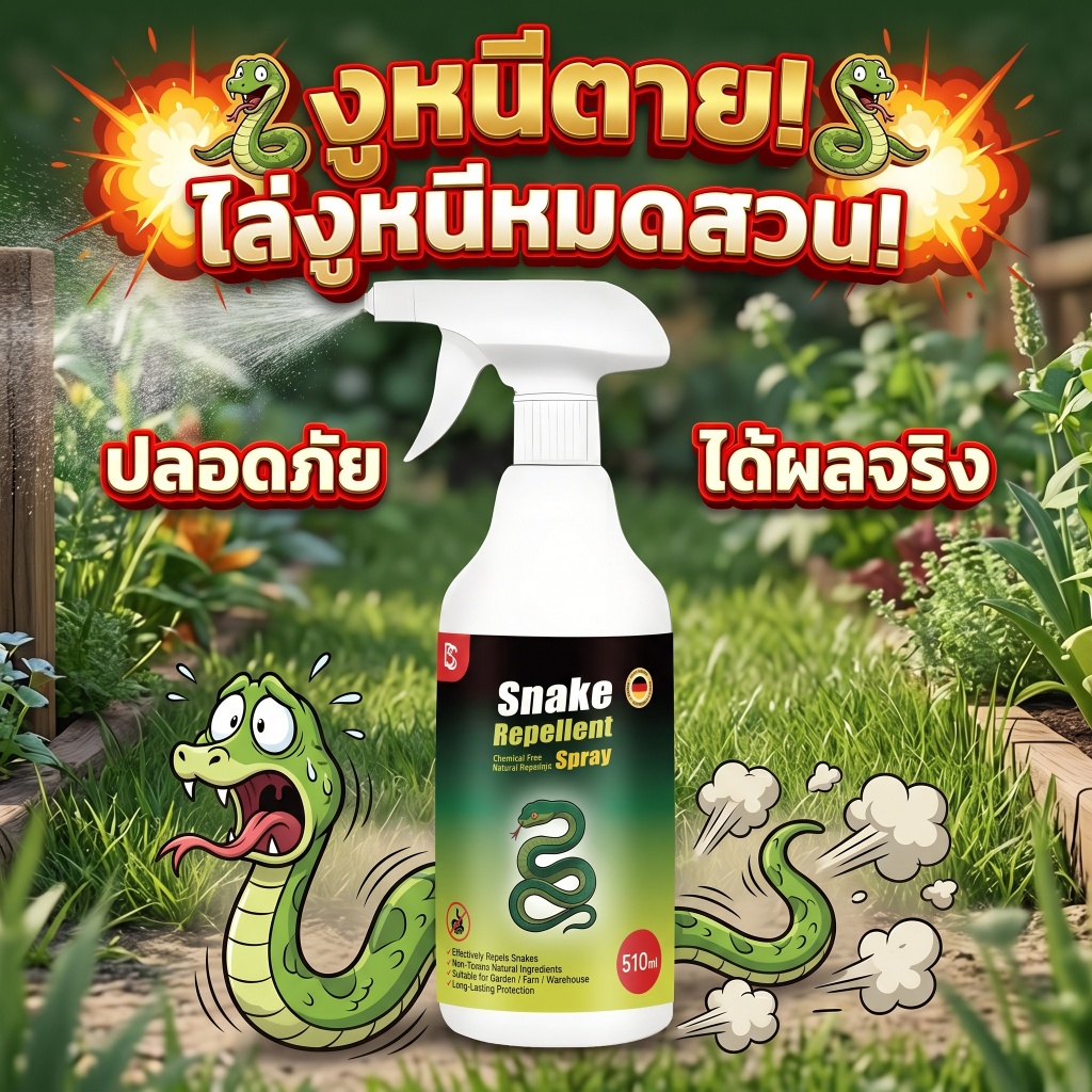 🐍ระยะ1000ม. ได้ผล100% ป้องกันตลอดปี🚫สเปรย์ไล่งู ไล่งู สเปรย์กำจัดยุง  ส่วนผสมธรรมชาติ ปลอดภัยเด็ก 510มล