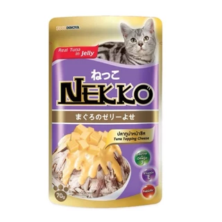 (6-12ซอง) Nekko อาหารเปียกสำหรับแมว ทุกช่วงวัย ขนาด70กรัม