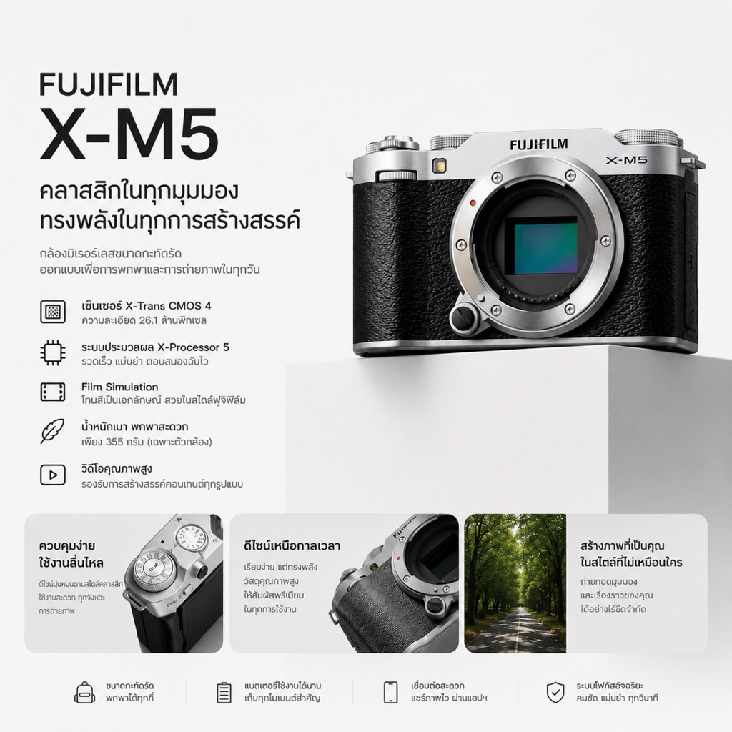 FUJIFILM X-M5 สี Silver มือสอง