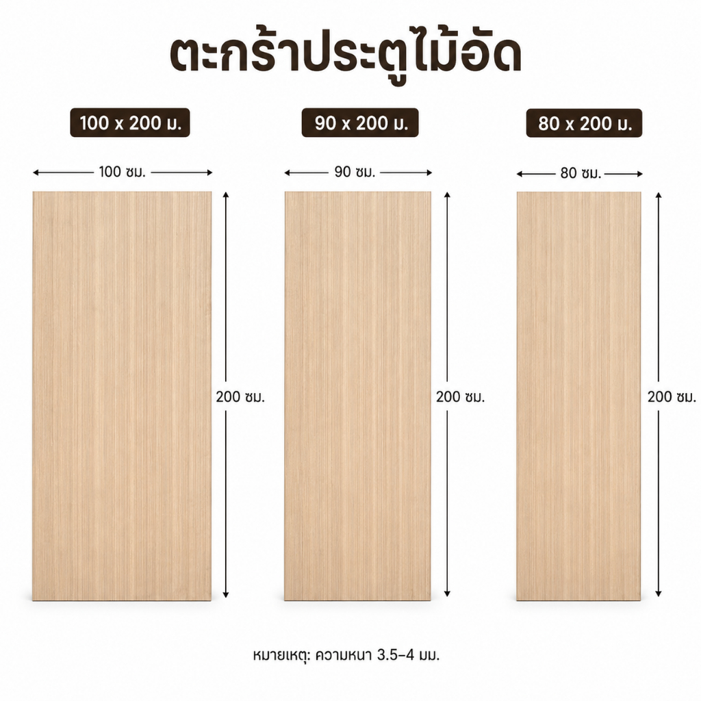 ประตูไม้อัด ไม้อัดสัก/อัดยาง ขนาด 80x200 / 90x200 / 100x200 ซม. สำหรับทำประตู งานเฟอร์นิเจอร์ และงาน