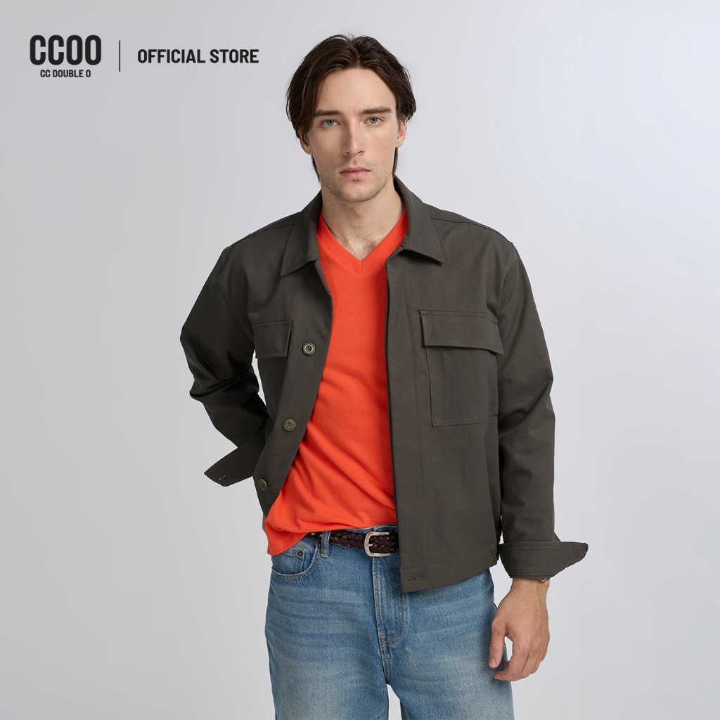 CC DOUBLE O V-NECK BIRD LOGO TEE ผู้ชาย เสื้อยืดคอวีปักโลโก้นกซิกเนเจอร์ รุ่น O26SGME071 (SS26 #E3)