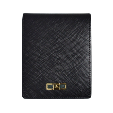 Guy Laroche กระเป๋าสตางค์ พับสั้น 6 CARD หนังลาย safiano สีดำ รุ่น AGP09526S6BLS