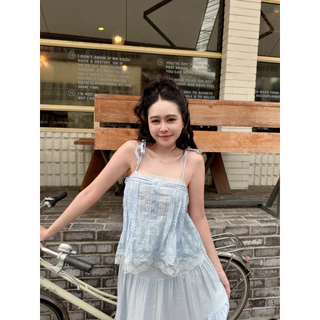 เสื้อสายเดี่ยวผูกไหล่กระดุมเพชร (สดพ1)