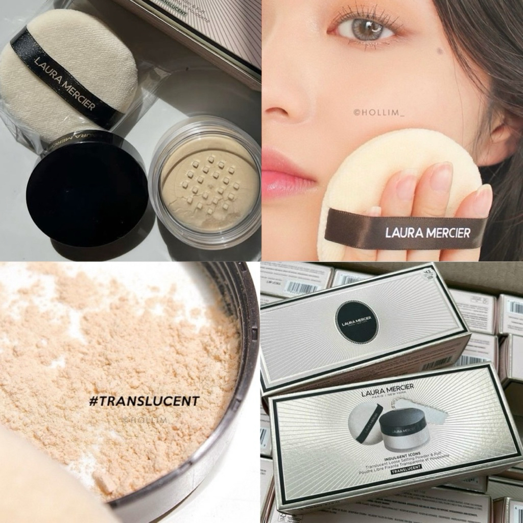 Laura Mercier Indulgent Icons Translucent Loose Setting Powder & Puff (Limited Edition 2025) ไซส์ใหญ่ 29g พร้อมพัฟ