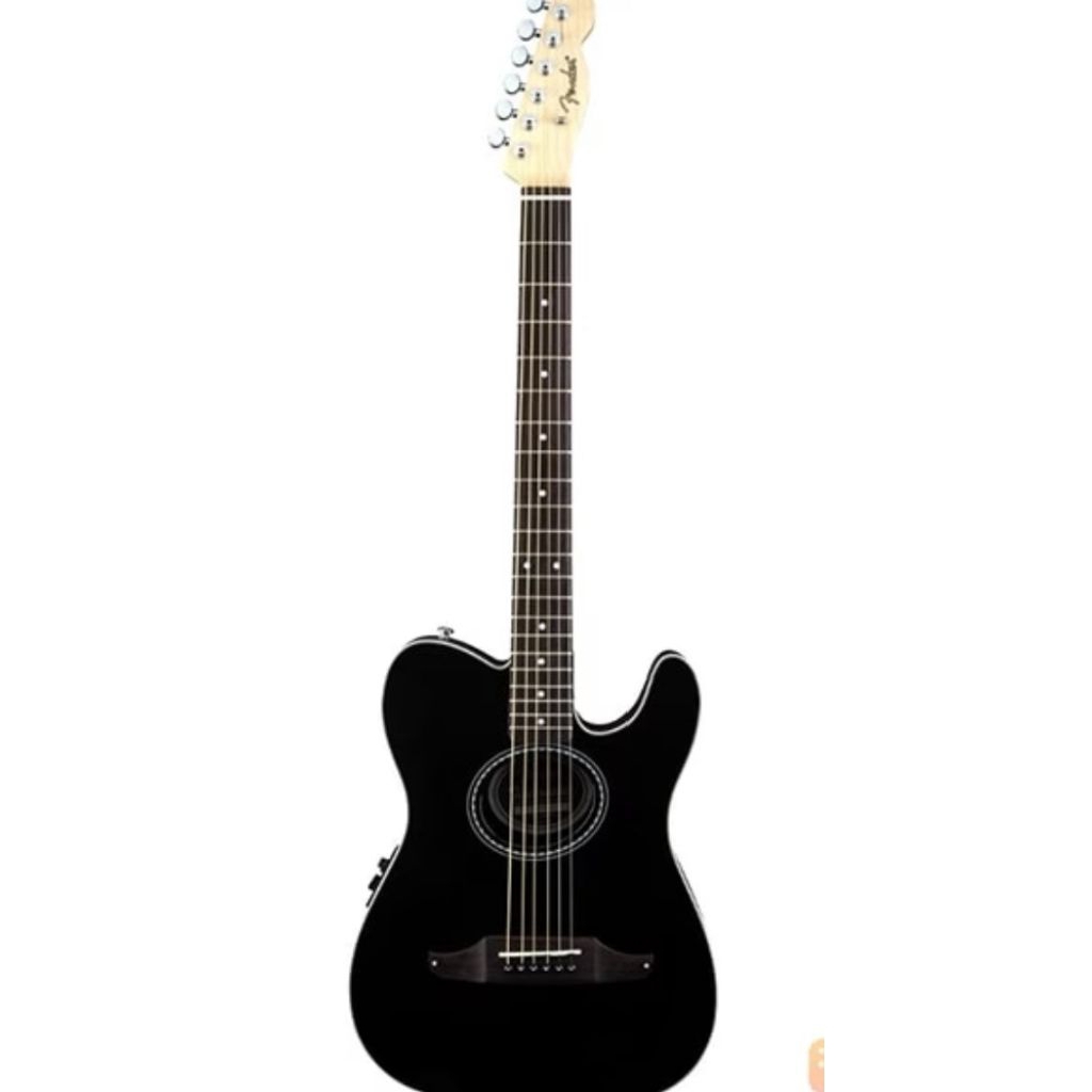 กีต้าร์โปร่งไฟฟ้า fender ของแท้ พร้อมกระเป๋าเก็บกันฝุ่น และอุปกรณ์ตั้งสาย