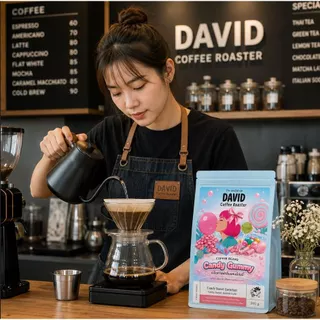 เมล็ดกาแฟกลิ่นลูกอมหมากฝรั่ง (คั่วอ่อน)