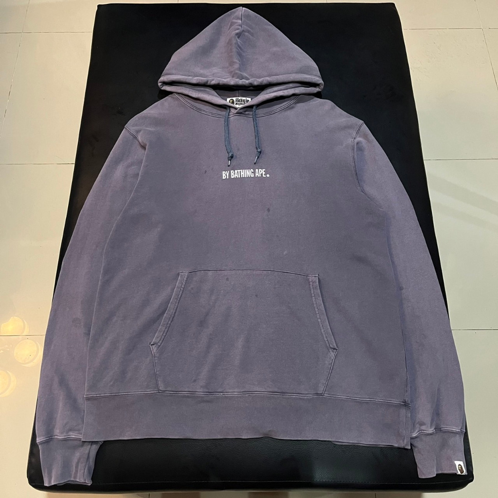 bape by bathing ape spellout cracked logo faded hoodie