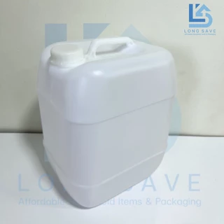 แกลลอน 20 ลิตร ทรงเหลี่ยม/ปี๊บ (สีขาวขุ่น / ขาวทึบ) พร้อมฝาล็อค สีขาวขุ่น (กxยxส: 24.5 x 31 x 38 cm) (Food Grade)
