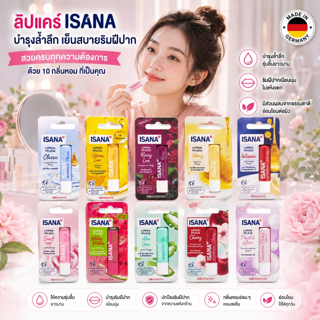 ISANA Lip ลิปบำรุงริมฝีปากจากเยอรมัน ISANA Lippenpflege / isana Lip Care