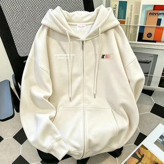 เสื้อฮู้ดซิปสําหรับผู้หญิง ผ้าพิเศษคุณสมบัติกันน้ำ ป้องกันรังสียูวีได้ ทรงโอเวอร์ไซซ์ใส่สบาย COD