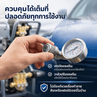 REAIM เครื่องฉีดน้ำแรงดันสูง 6800W 3000บาร์ เครื่องซักรถพกพา ปรับแรงดันน้ำได้ ดูดน้ำได้ด้วยตัวเอง