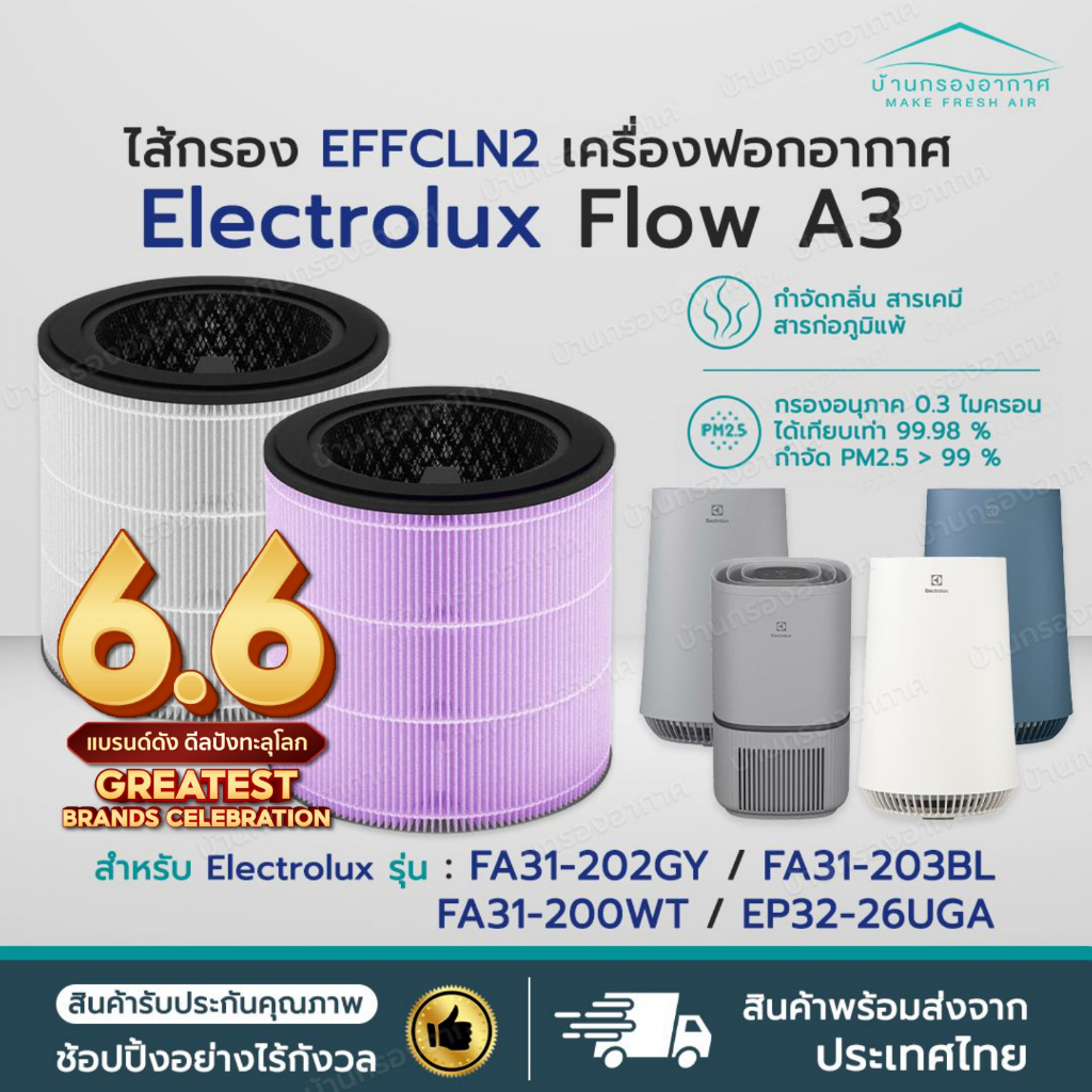 [พร้อมส่ง] ไส้กรองอากาศ Electrolux Flow A3 รุ่น FA31-202GY, FA31-203BL, FA31-200WT, EP32-26UGA Elect