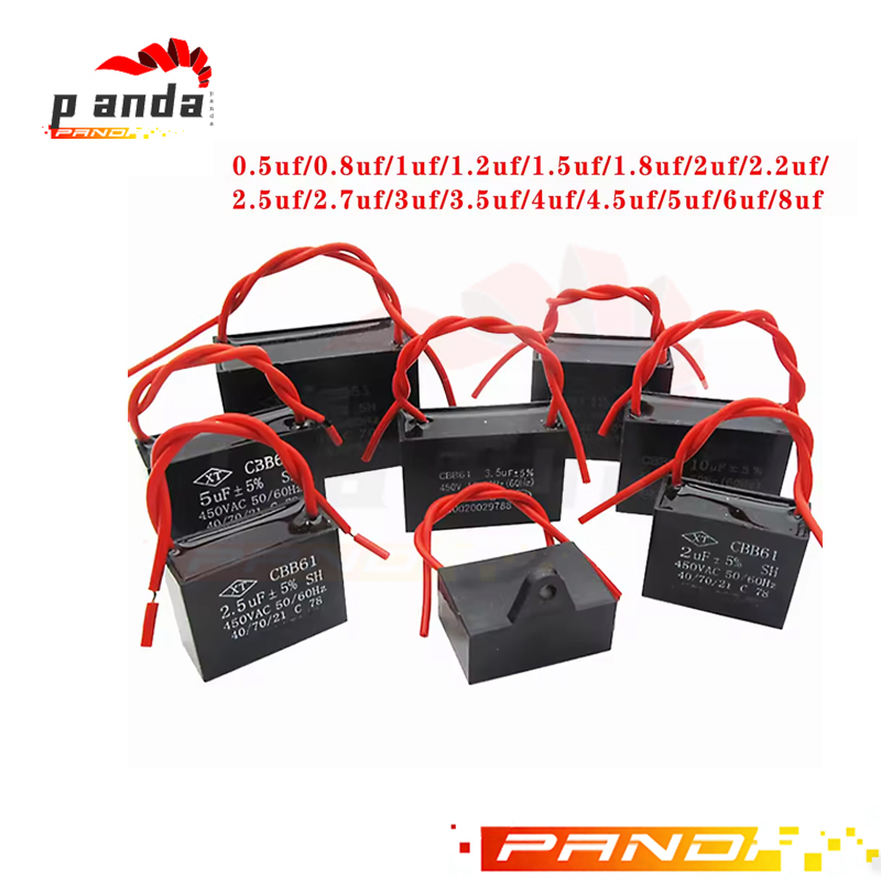 Cbb61 เครื่องดูดควันเริ่มต้นตัวเก็บประจุ 450V 0.8UF-20UF 1UF 1.5UF 2.5UF 3UF 4UF 5UF  พัดลมเริ่มต้นตัวเก็บประจุ Run Capa