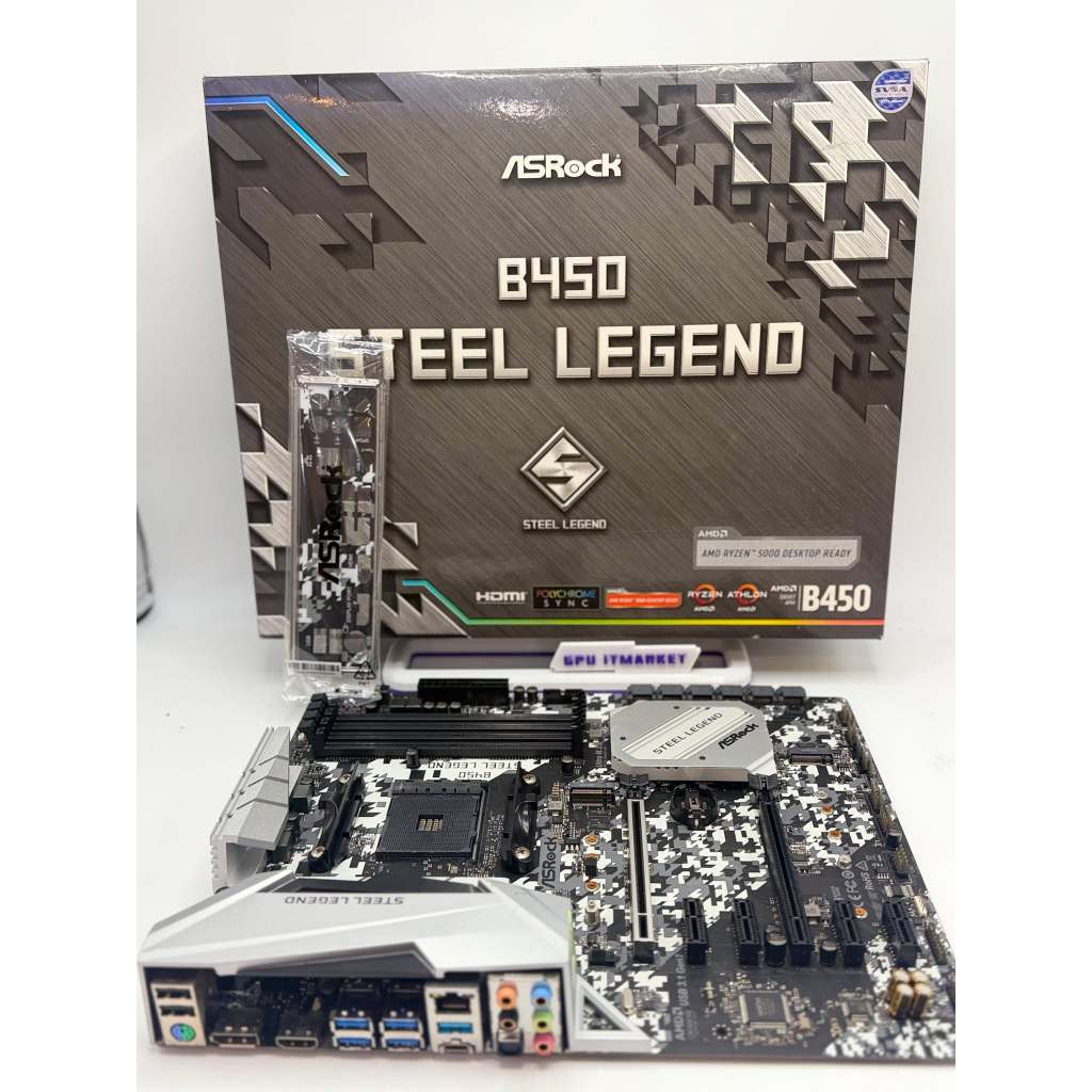 MAINBOARD (เมนบอร์ด) ASROCK B450M STEEL LEGEND - AMD SOCKET AM4 DDR4 MICRO-ATX