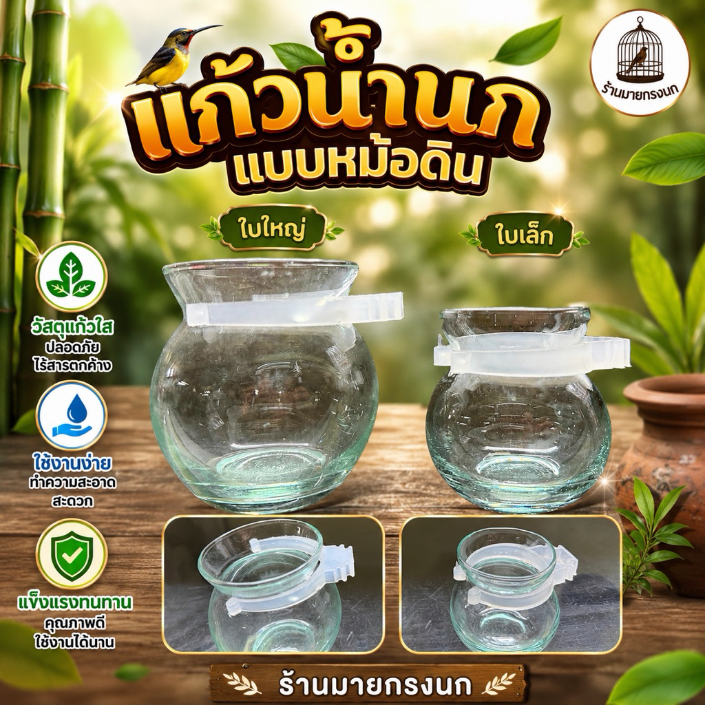 แก้วหม้อดิน (ใบเล็ก-ใบใหญ่)🍶