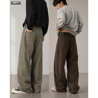 STREETXY - GROUND PANTS ทรงหลวมสไตล์ญี่ปุ่น คลุมข้อเท้า ใส่ง่ายทุกวัน ฟีลยีนส์ แต่ใส่สบายกว่า