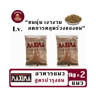 Maxima Lv. 1kg(2ถุง) อาหารแมวเกรดพรีเมี่ยมแมกซิม่า คุมเค็ม บำรุงขนและผิวหนัง