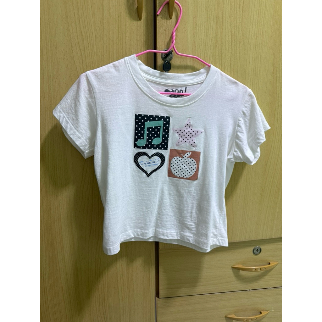 เสื้อยืดเบบี้ที แบรนด์Mappi สีขาว ผ้าคอตตอน100% มือ2สภาพดีเยี่ยม