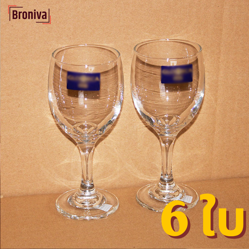 แก้วไวน์ ยกกล่อง แก้วไวน์แดง 6 ใบ แก้วแชมเปญ แก้วไวน์ขาว Wine glass 190 มล.