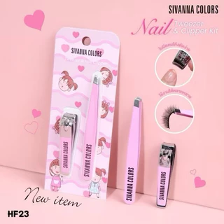 SIVANNA COLORS Pink Tweezer and Nail Clipper Kit แหนบ กรรไกรตัดเล็บ ซีเวนน่า