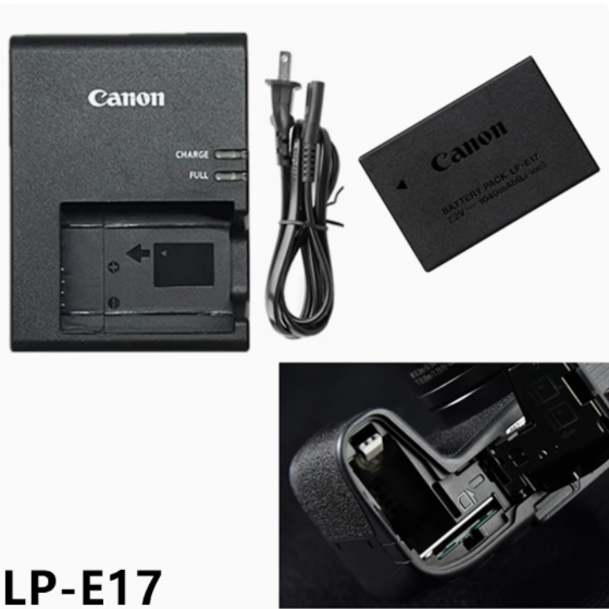 【CANON Genuine product】CANON Digital Camera Battery LP-E17 LC-E17 E17 Battery+Charger