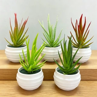กระถางต้นไม้ประดิษฐ์ สีเขียว แบบเรียบง่าย ในร่มสก์ท็อปชั้นวางหนังสือตกแต่งพืชสีเขียว บ้านตารางตกแต่งสวน