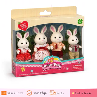 Doll.house 🐶🐱🐻🏡🎁ตุ๊กตาครอบครัว ตุ๊กตาบ้านตุ๊กตา ครอบครัวสัตว์ 4 ตัว (พ่อ แม่ ลูก) ชุดเสื้อผ้าเปลี่ยนได้ (เสื้อผ้าสุ่ม)