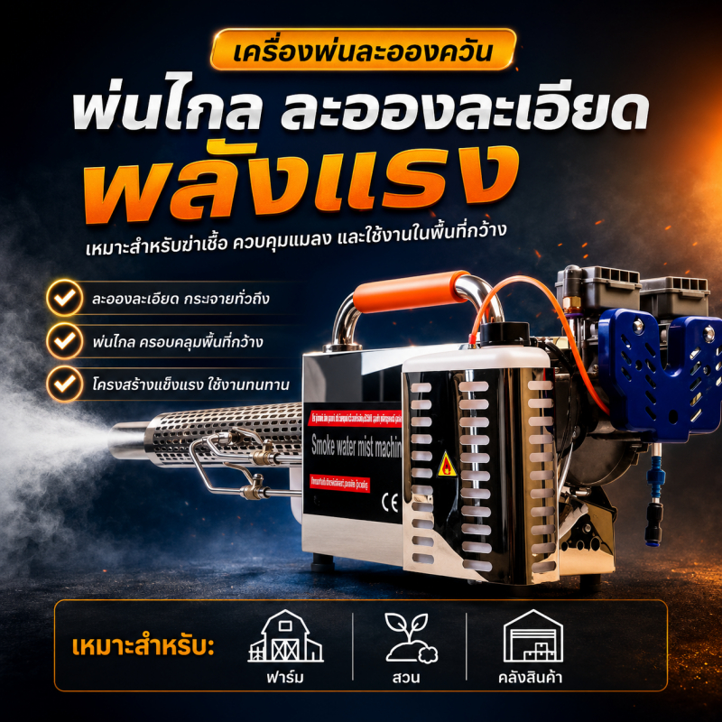 เครื่องพ่นสารเคมี น้ำมันเบนซิน มัลติฟังก์ชั่ สามารถใช้ในการฆ่าเชื้อ ฉีดพ่นยาฆ่าแมลง กำจัดวัชพืช การใช้งานที่หลากหลาย