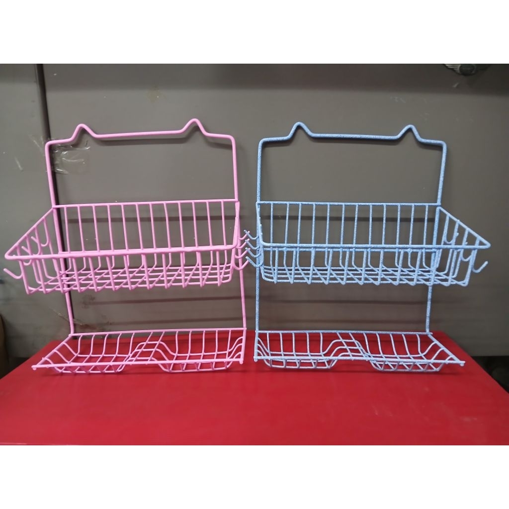 ชั้นวางสบู่ แบบแขวน2 ชั้นคละสี มีสีชพูกับฟ้า