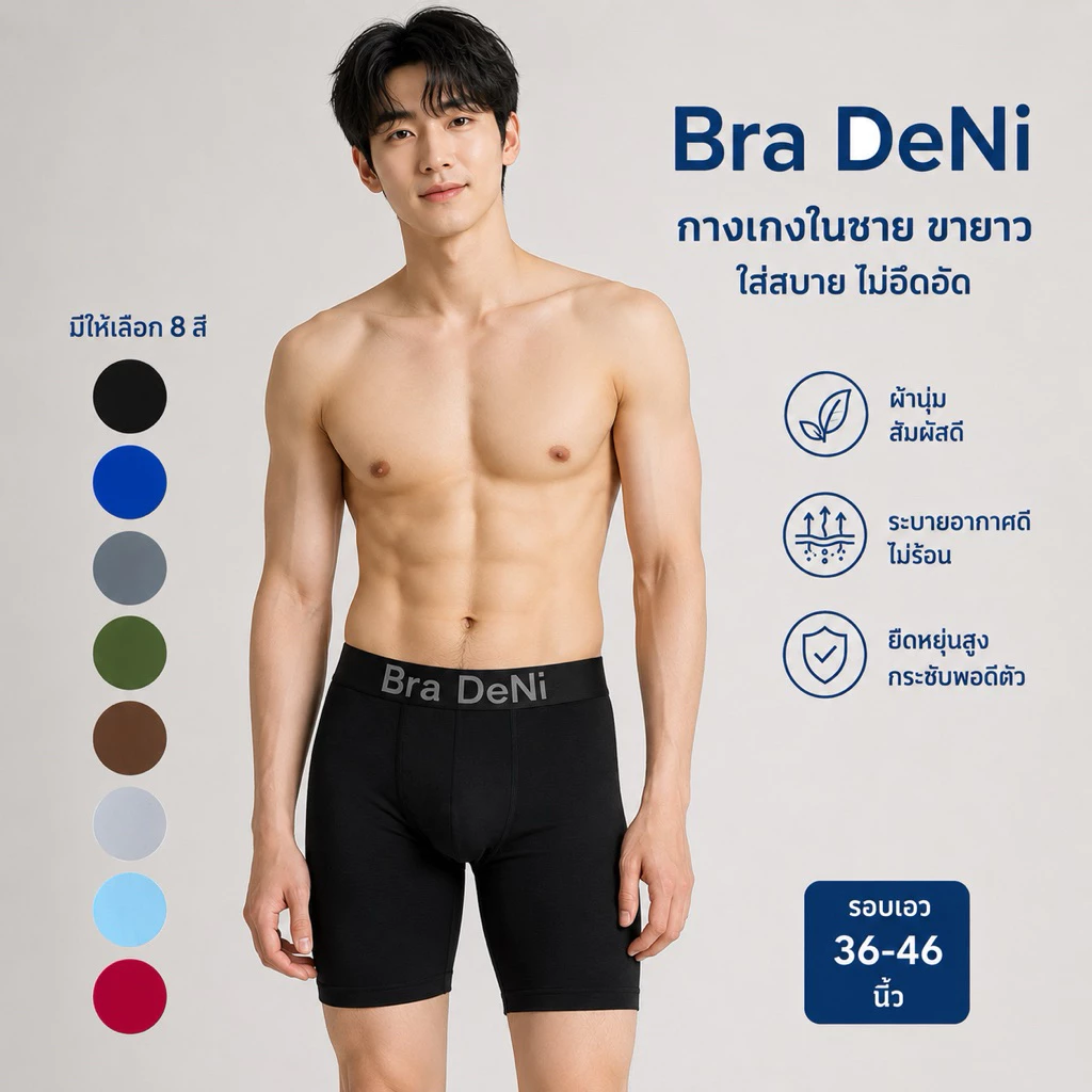 กางเกงในผู้ชาย ผ้านิ่มนุ่มใส่สบาย รอบเอว 34-46นิ้ว