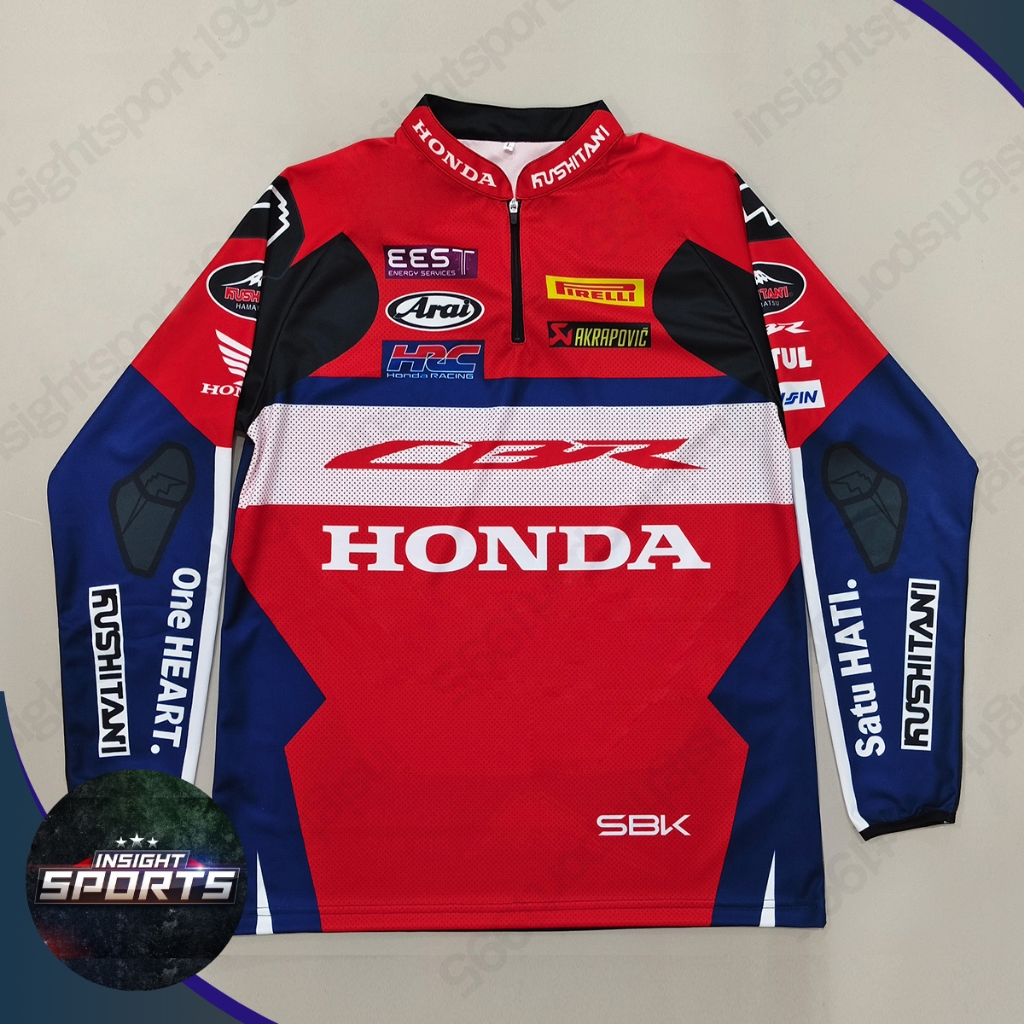 เสื้อแขนยาวคอซิปโมโตจีพีทีม เอชอาร์ซี  2026  รุ่น ก้อง สมเกียรติ#35 WSBK พิมพ์ทั้งตัว ไซส์ S-5XL #WB