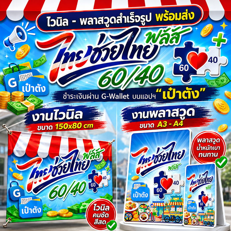 ขายดีเร่งยอด🎉🎉ป้ายไวนิล - พลาสวูดสำเร็จ 💰ไทยช่วยไทย 💰🔥สินค้าพร้อมส่ง🔥