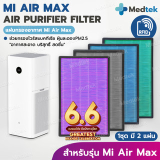 RFID (2 ชิ้นครบชุด) แผ่นกรองอากาศ สำหรับ XIAOMI MI AIR PURIFIER MAX FILTER อะไหล่ OEM ไส้กรอง Xiaomi Max