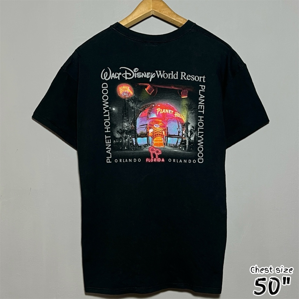 PLANET HOLLYWOOD WALT DISNEY OFFICIAL BLACK T-SHIRT( XL )
