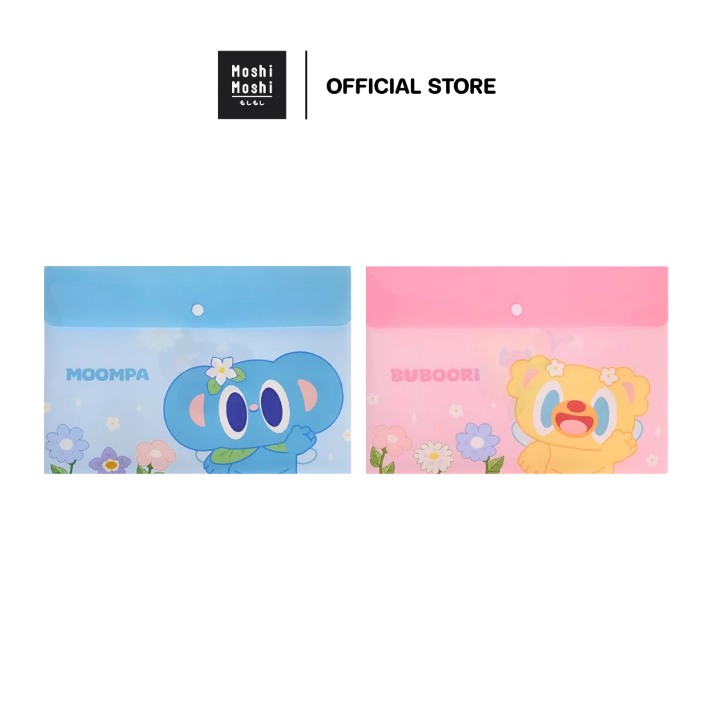 Moshi Moshi แฟ้ม แฟ้มกระดุมขยายก้น A4 ลาย MOOMPA ลิขสิทธิ์แท้ รุ่น 7100078927-78928