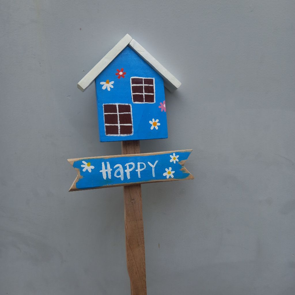 ป้ายบ้านปักพร้อมป้ายแนวบ้านๆๆสำหรับตกแต่งเพื่อความสวยงามสูง50cm