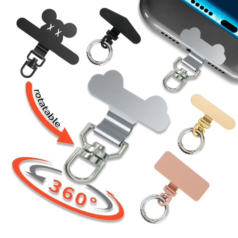 【CY】สายคล้องโทรศัพท์สแตนเลส หมุนได้ 360 องศา พร้อมคลิปโลหะสำหรับแขวน ปะเก็นโทรศัพท์มือถือสแตนเลส