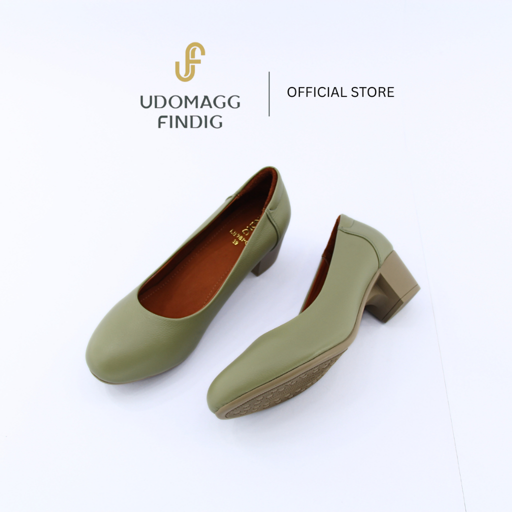 Udomagg&Findig อุดมเอก ฟินดิจ รองเท้าใส่ทำงานผู้หญิงหนังแท้ ส้นสูง2นิ้วรหัสLH781