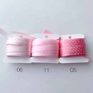 ♡ พร้อมส่ง | (5 หลา) Dot Ribbon โบว์ ริบบิ้น ลายจุด ขนาด 10 mm / 1.0 cm