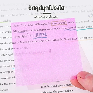 กระดาษโน๊ตกระดาษโพสอิท 4 in 1 วัสดุโปร่งแสงด้าน 240 แผ่น มีกาวในตัว โพสอิทหลากสี พร้อมส่ง