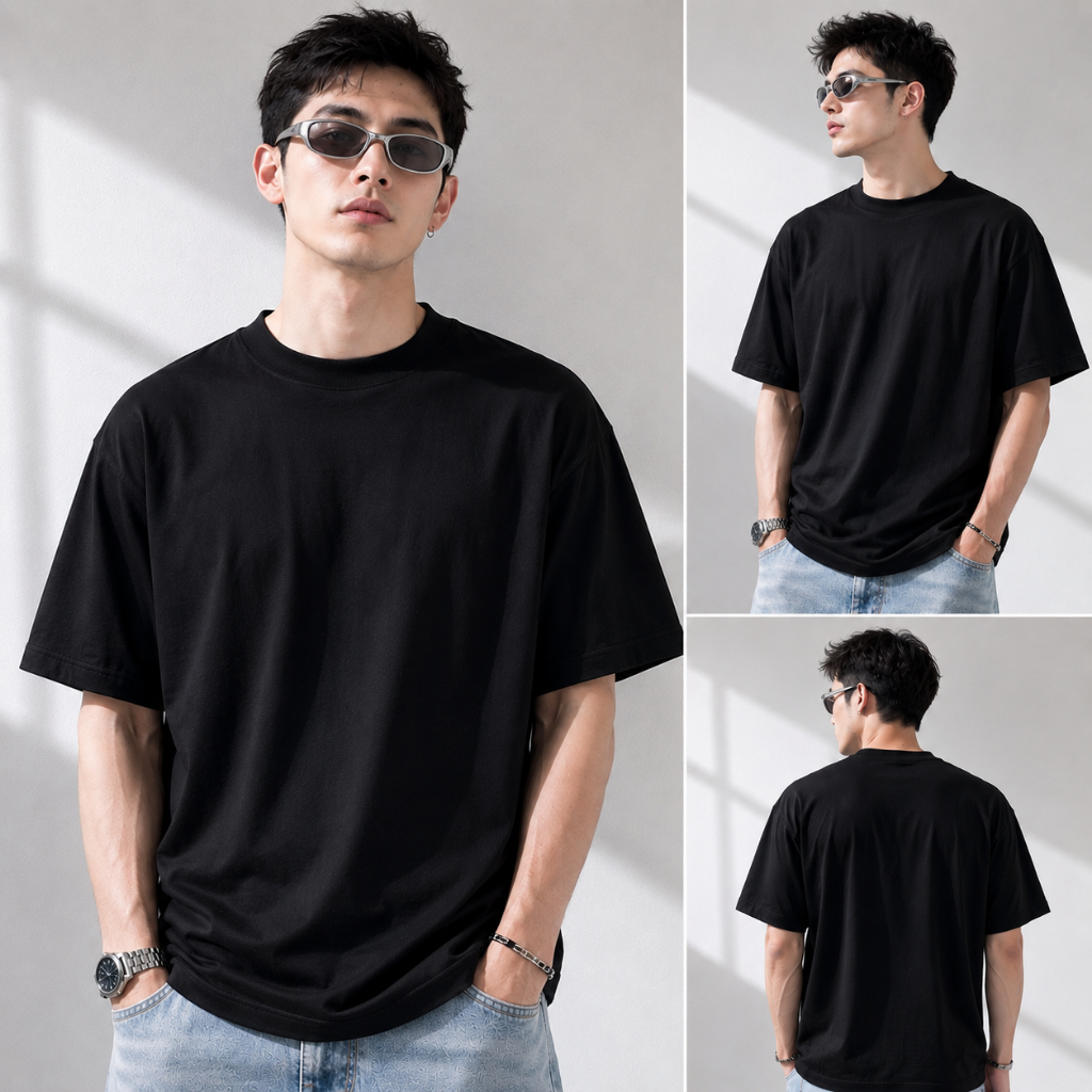 เสื้อOversize ทรงดี คอชิด ฟิตพอดีCotton100%Comb20 เสื้อยืดโอเวอร์ไซส์ คอฟิต ทรงดี ผ้าหนานุ่ม