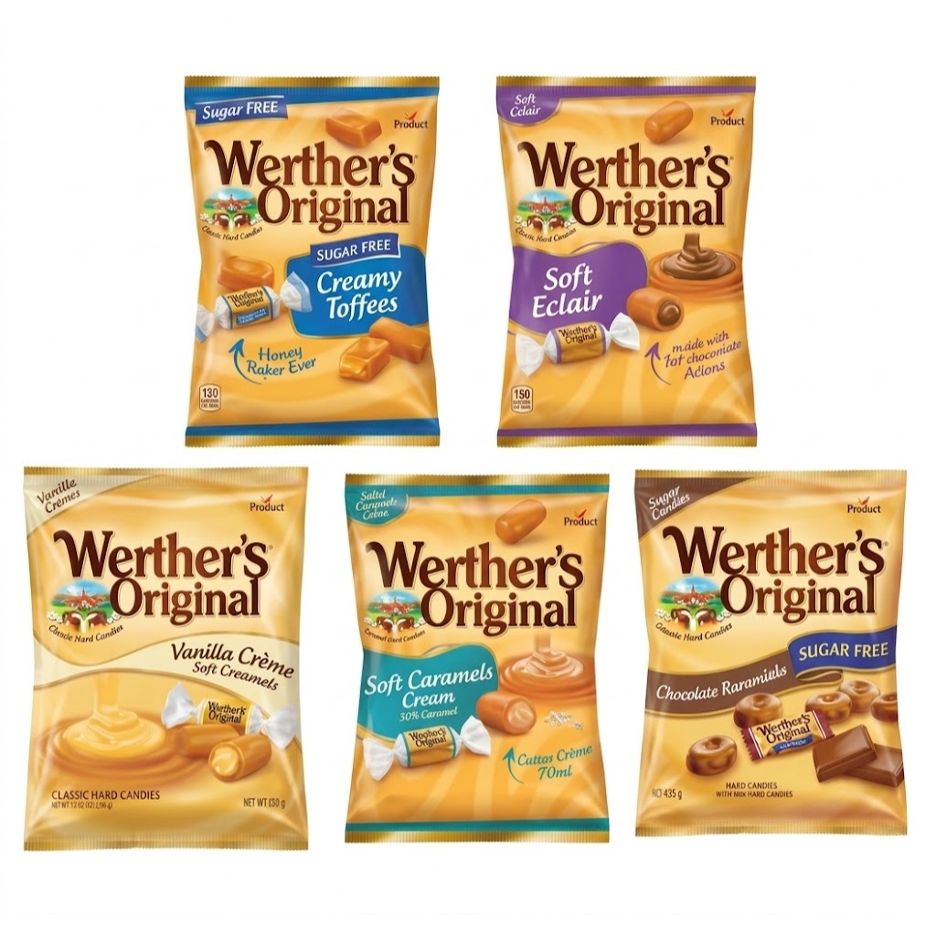 Werther's Original ลูกอมคาราเมลละมุน หอมหวาน มี 5 รสชาติ ขนาด 60-125 กรัม สินค้านำเข้าจากเยอรมัน