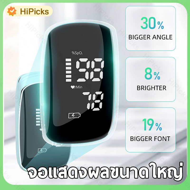 เครื่องวัดออกซิเจนและอัตราการเต้นหัวใจปลายนิ้ว สินค้าจัดส่งจากไทย เหมาะใช้ตรวจภายในครอบครัวผู้สูงอายุ