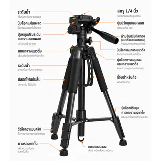 [ถ่ายมุมบนได้] ขาตั้งกล้อง ยืดได้ 250 ซม. TOP VIEW ขาตั้งมือถือ CAMERA TRIPOD iStand F180 Sundaymall