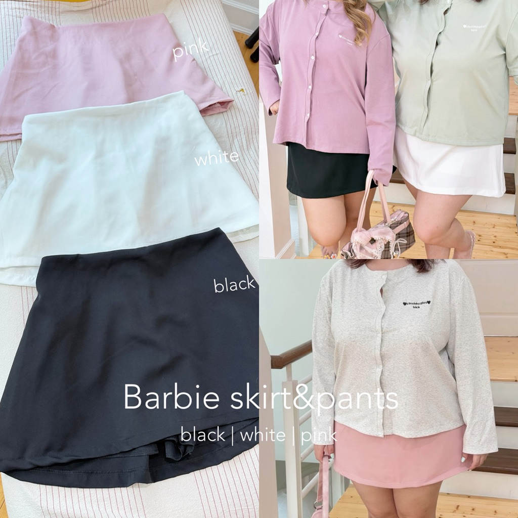 พร้อมส่ง]Chubbygirlbkk-Barbie skirt&pants˚. ᵎᵎ กระโปรงซับในกางเกง ผ้าบาร์บี้ ใส่สบาย ไม่ขึ้นขน