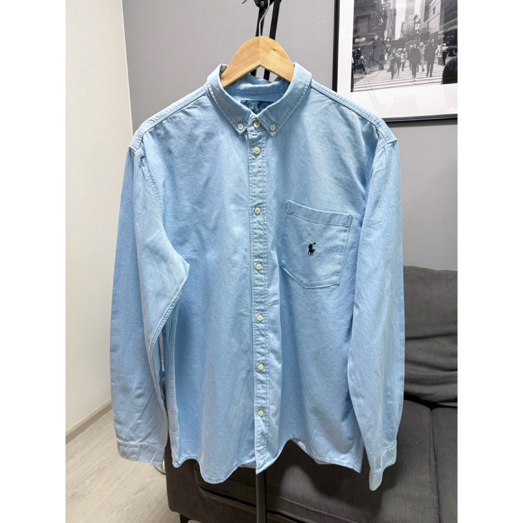 Polo Ralph Lauren มือสอง สียีนส์อ่อน รอบอก48“ สภาพ98% พร้อมส่งในไทย 🇹🇭