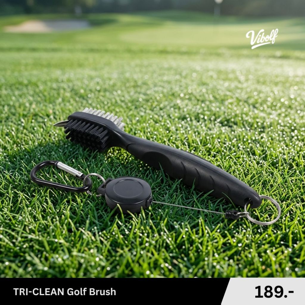 Vibolf TRI-CLEAN Golf Brush | แปรงทำความสะอาดไม้กอล์ฟ 3-in-1 พร้อมเข็มทำความสะอาดร่องหน้าไม้ สายดึงยาว 60 ซม.