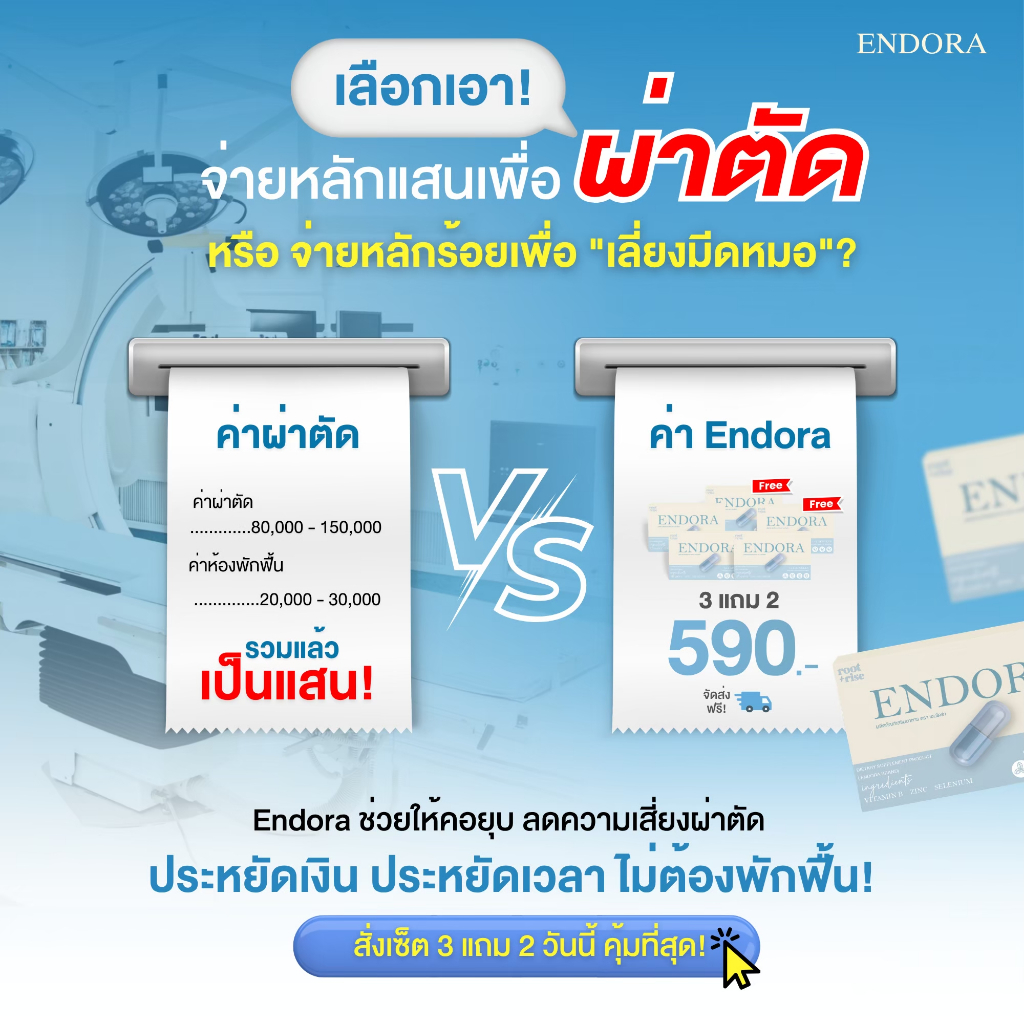 [Official stroe] เอนโดร่า วิตามินปรับสมดุลไทรอยด์ คอโต 1 กล่อง 15 แคปซูล