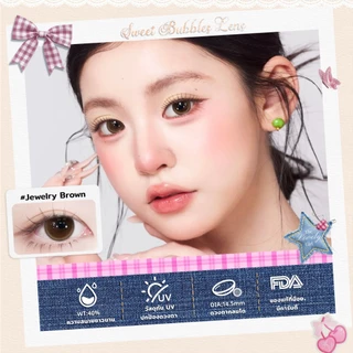 มีอย.(FDA) เซ็ทคุ้มค่า Sweet Bubbles Butter Brown รายเดือน ค่าอมน้ำ 40% เลนส์นิ่มใส่สบาย ล็อกสีไม่หลุด ชุด7ชิ้นพร้อมใช้