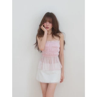 Sister.rrr : GEL TOP เสื้อสายเดี่ยวจับจีบช่วงอก